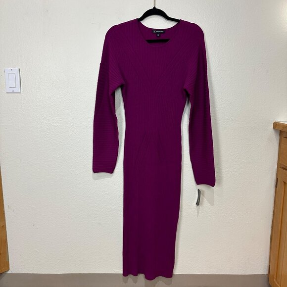 INC International Concepts Dresses & Skirts - INC International Concepts Size Medium Autumn Berry Dolman Sleeve Ribbed Dress